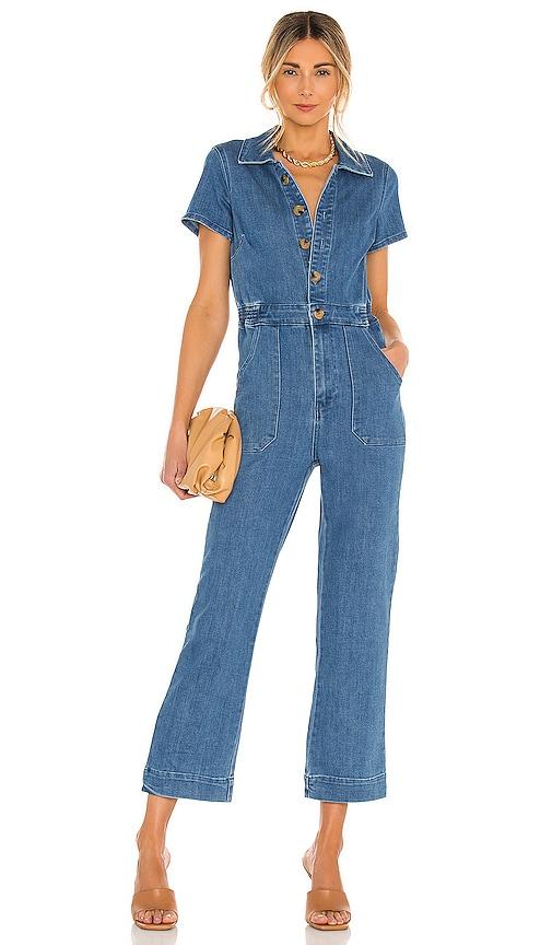 show me your mumu emery jumpsuit in blue. - size m (also in xs, s, xl)