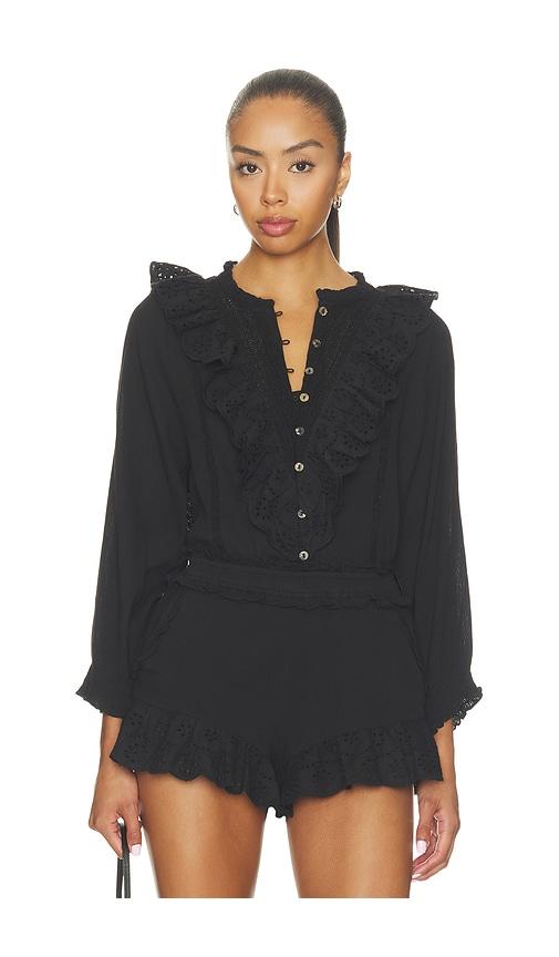 show me your mumu french blouse in black. - size l (also in m, s, xs)