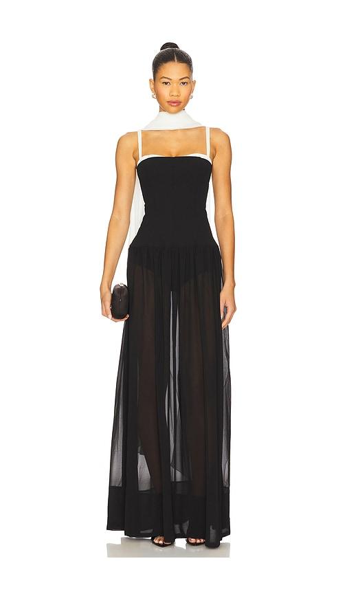 show me your mumu hepburn maxi dress in black. - size l (also in xs)