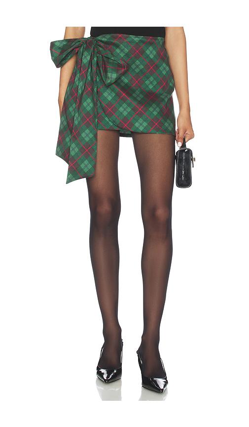 show me your mumu iva bow skirt in green. - size s (also in xs, xl, xxl)