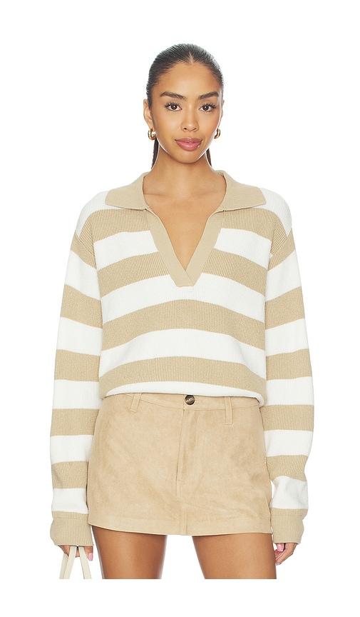 show me your mumu league sweater in beige,white. - size l (also in s, xs, m, xl)