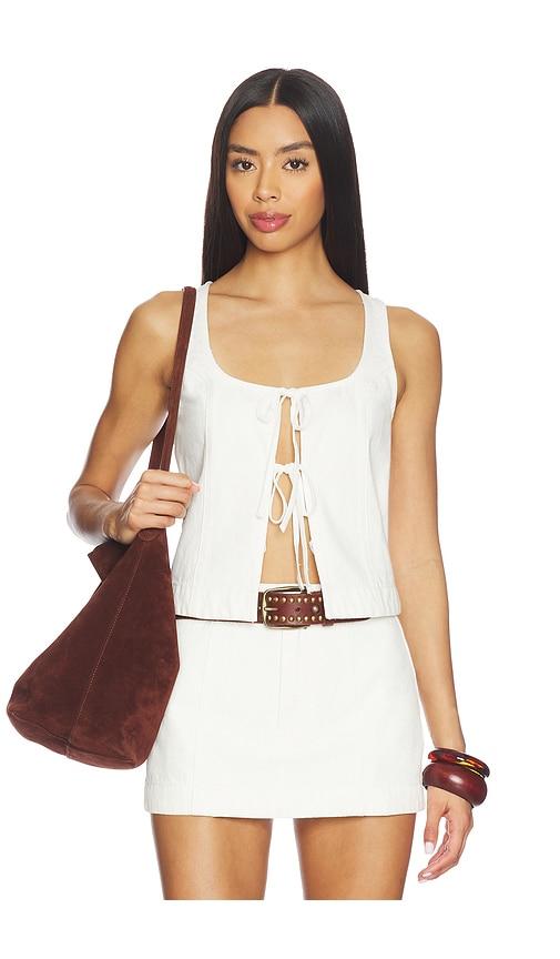 show me your mumu lena tie tank in white. - size l (also in xs, s, m, xl)