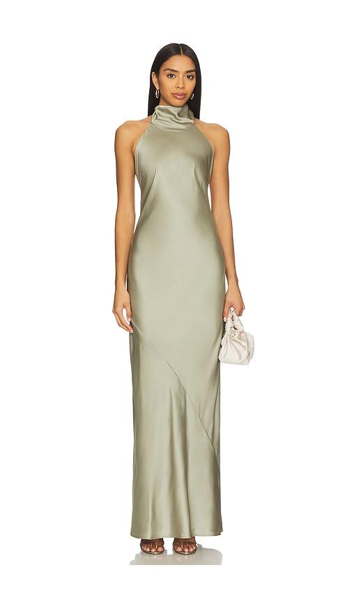 show me your mumu lisa maxi dress in sage. - size l (also in xs, s)