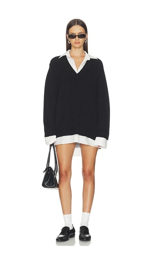 show me your mumu lyle collared sweater dress in multi. - size l (also in s, xs, m, xl)