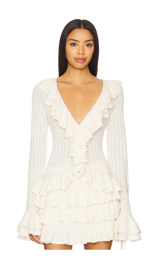 show me your mumu marley top in cream. - size l (also in m, s, xl, xs)
