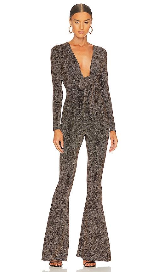 show me your mumu martina jumpsuit in brown. - size l (also in s, xl)