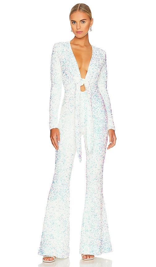 show me your mumu martina jumpsuit in white. - size l (also in xl, xs)