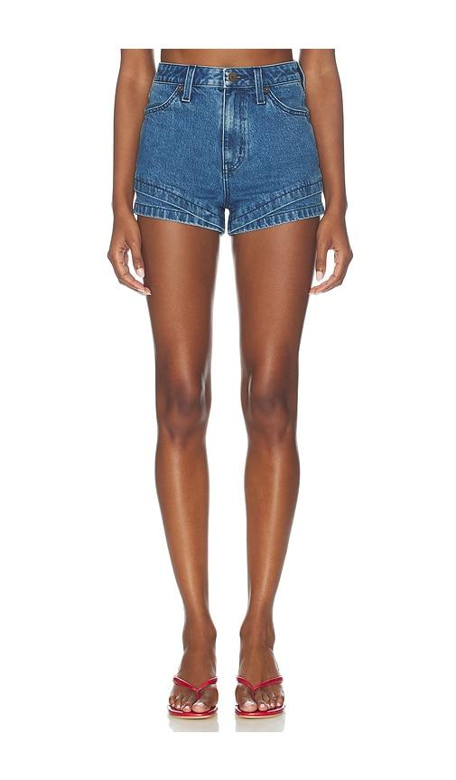 show me your mumu miami hot shorts in blue. - size 24 (also in 25, 26, 27)