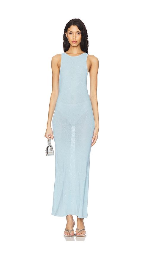 show me your mumu miche maxi dress in baby blue. - size l (also in m)