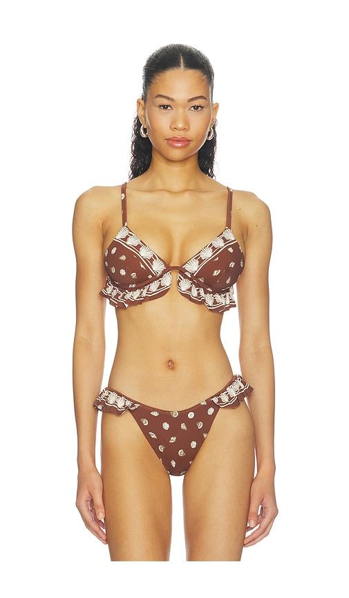 show me your mumu milos bikini top in brown. - size s (also in xs, xl)