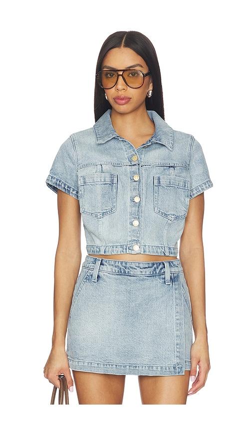 show me your mumu monroe top in blue. - size l (also in xs, s, m, xl)