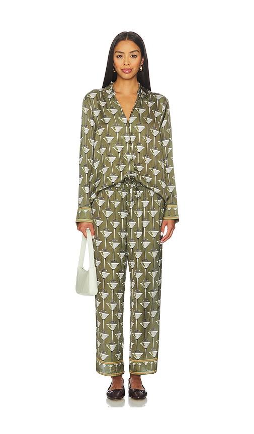 show me your mumu overslept pj set in green. - size l (also in s, xs, m, xl)