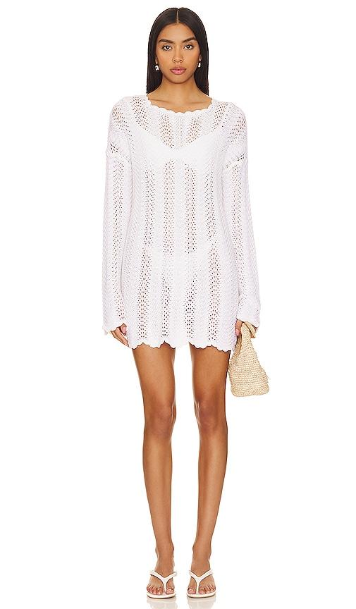 show me your mumu packable pullover coverup in white. - size l (also in s, xs, m, xl)