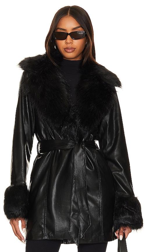 show me your mumu penny lane coat in black. - size l (also in xs)