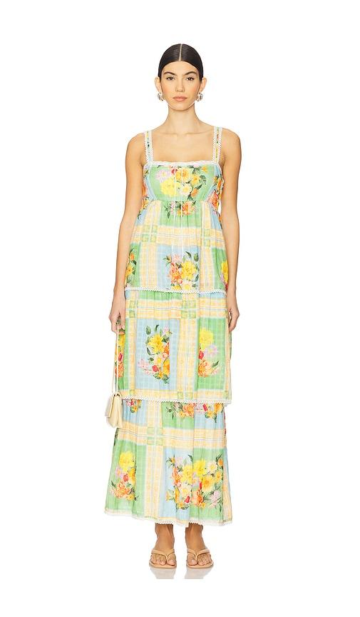 show me your mumu peyton midi dress in green. - size m (also in s, xs)