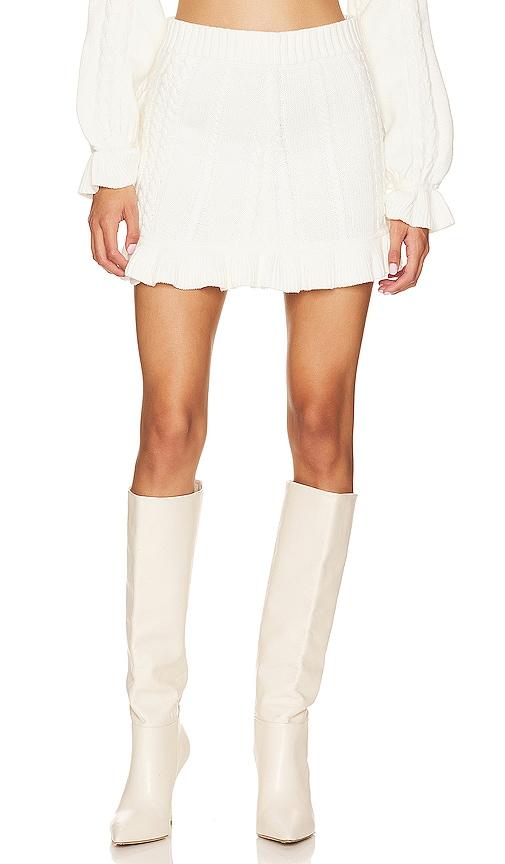 show me your mumu ridley ruffle skirt in cream. - size m (also in s, xl)