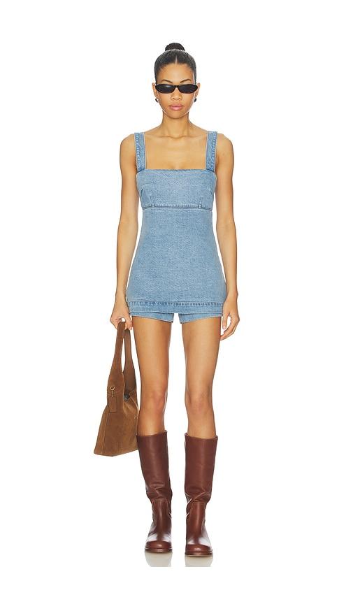 show me your mumu rio romper in blue. - size l (also in xs, s, xl)