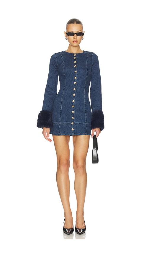 show me your mumu rockefeller mini dress in blue. - size s (also in xl)