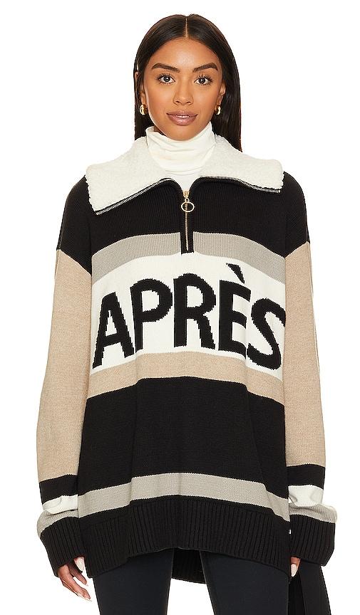 show me your mumu weston half zip pullover in black, white. - size m (also in s, xs, l, xl)