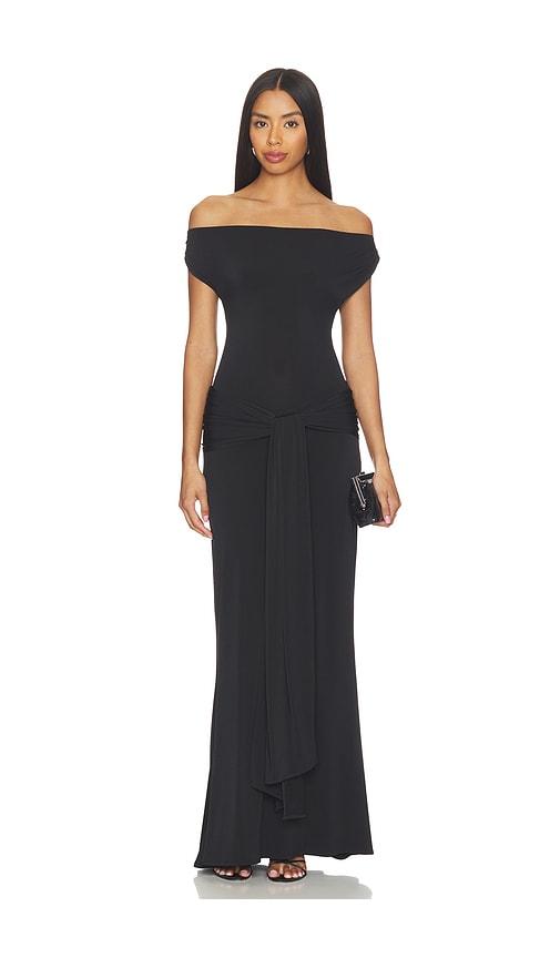 show me your mumu winona wrap maxi dress in black. - size m (also in s, xs)