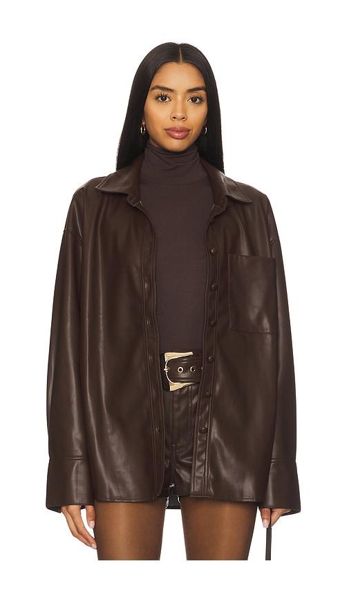 show me your mumu x revolve lincoln shirt jacket in chocolate. - size l (also in xs, m, xl, xxl)