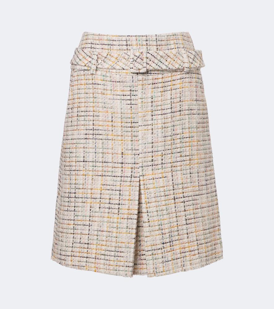 shushu/tong belted checked cotton-blend miniskirt