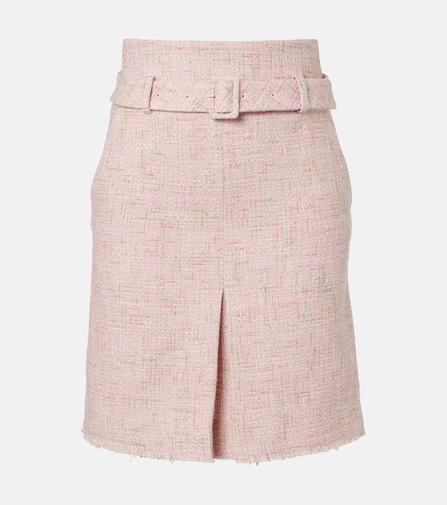 shushu/tong belted cotton-blend tweed pencil skirt