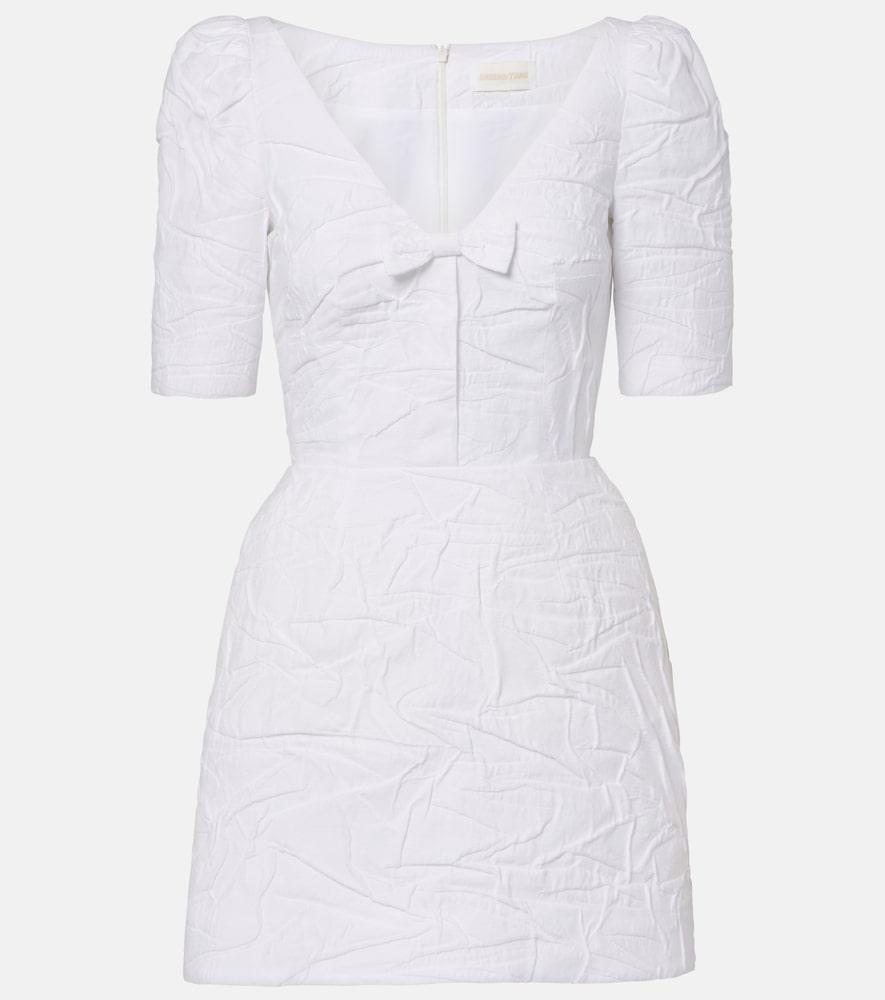 shushu/tong bow-detail cotton-blend minidress