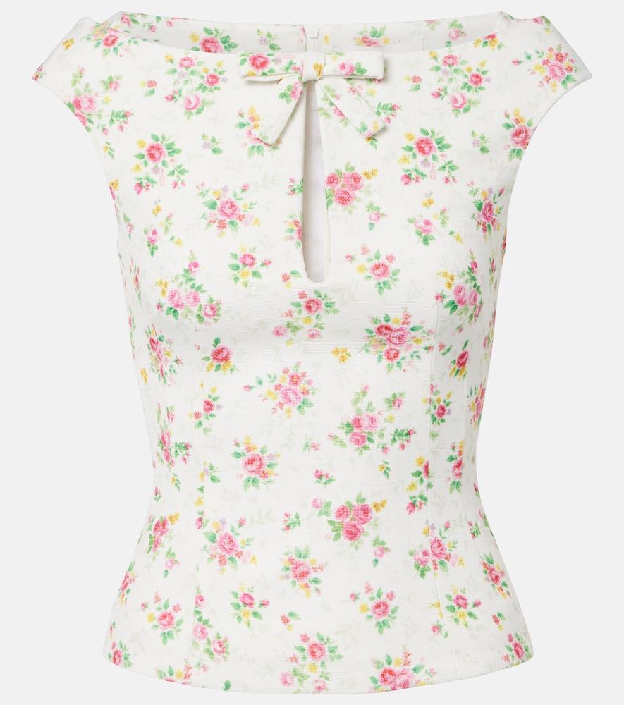 shushu/tong bow-detail floral top