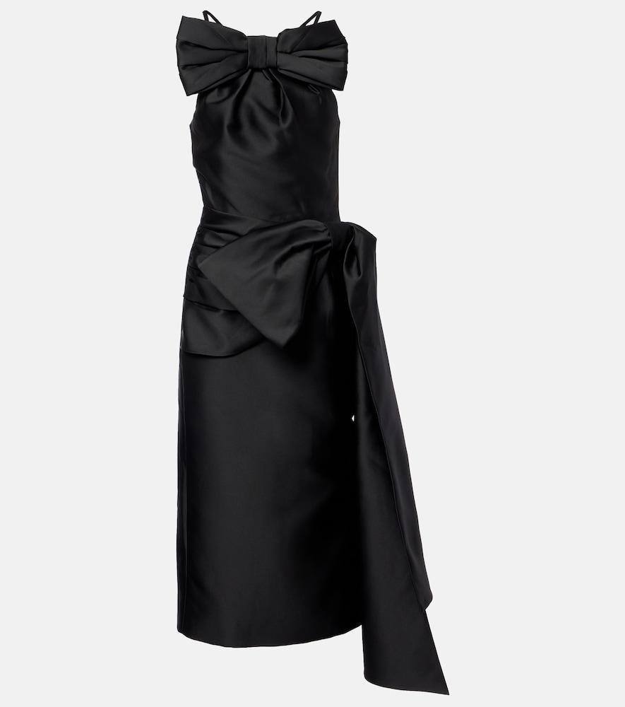 shushu/tong bow-detail satin midi dress