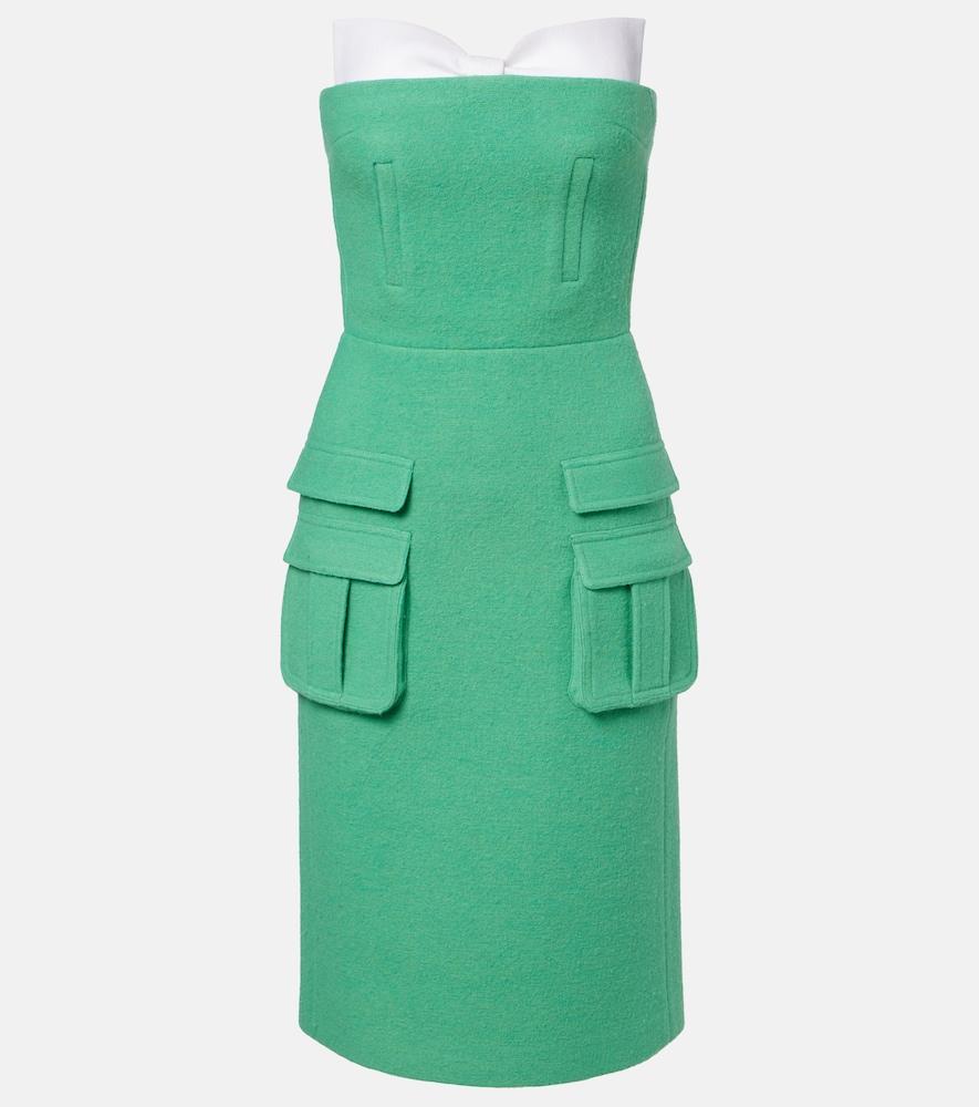 shushu/tong bow-detail wool midi dress