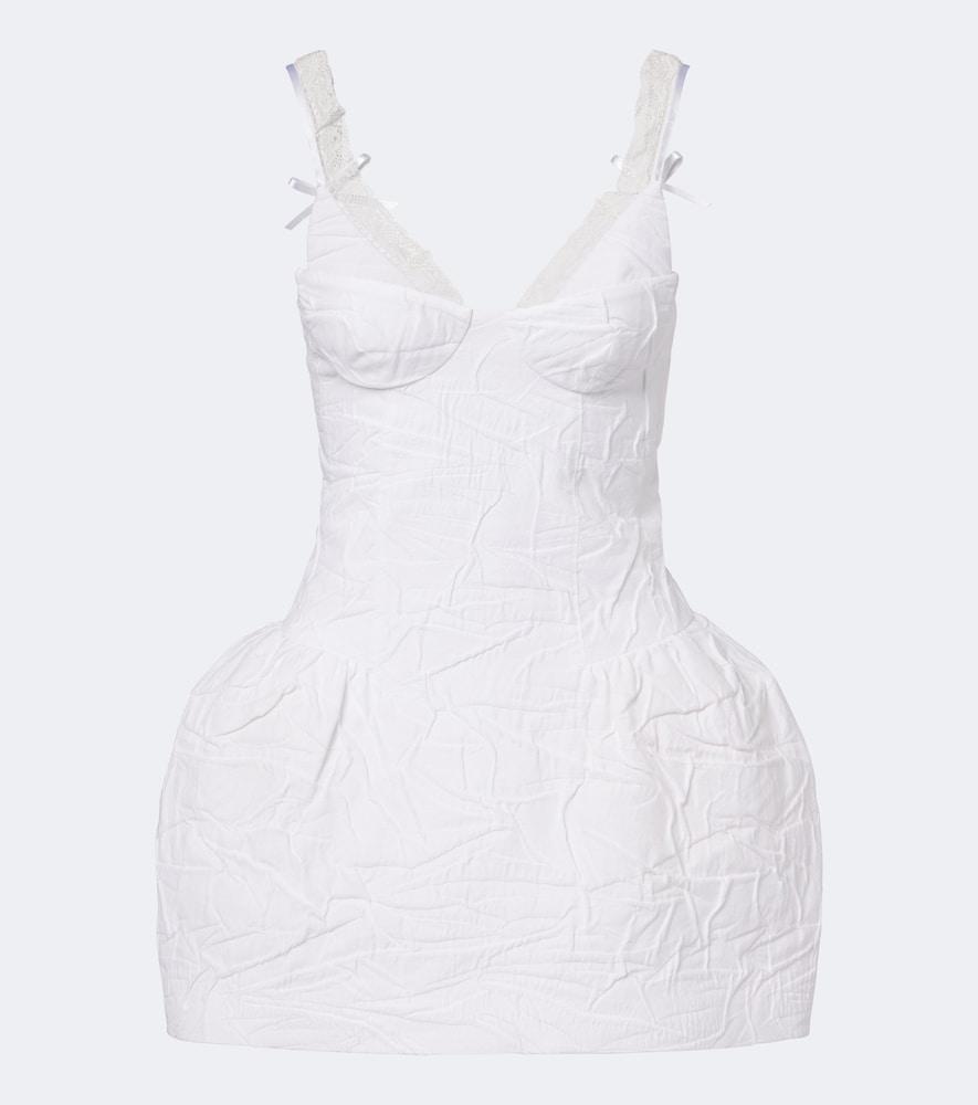 shushu/tong crinkled cotton-blend minidress