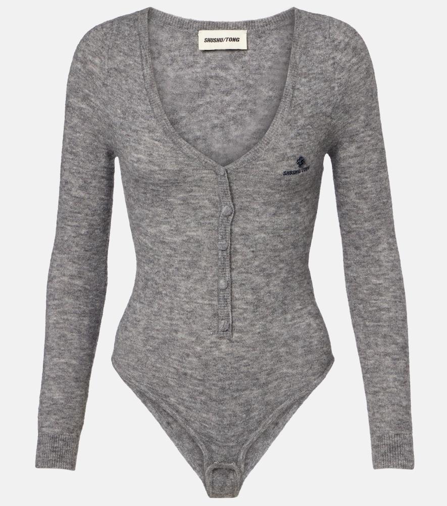 shushu/tong logo wool-blend bodysuit