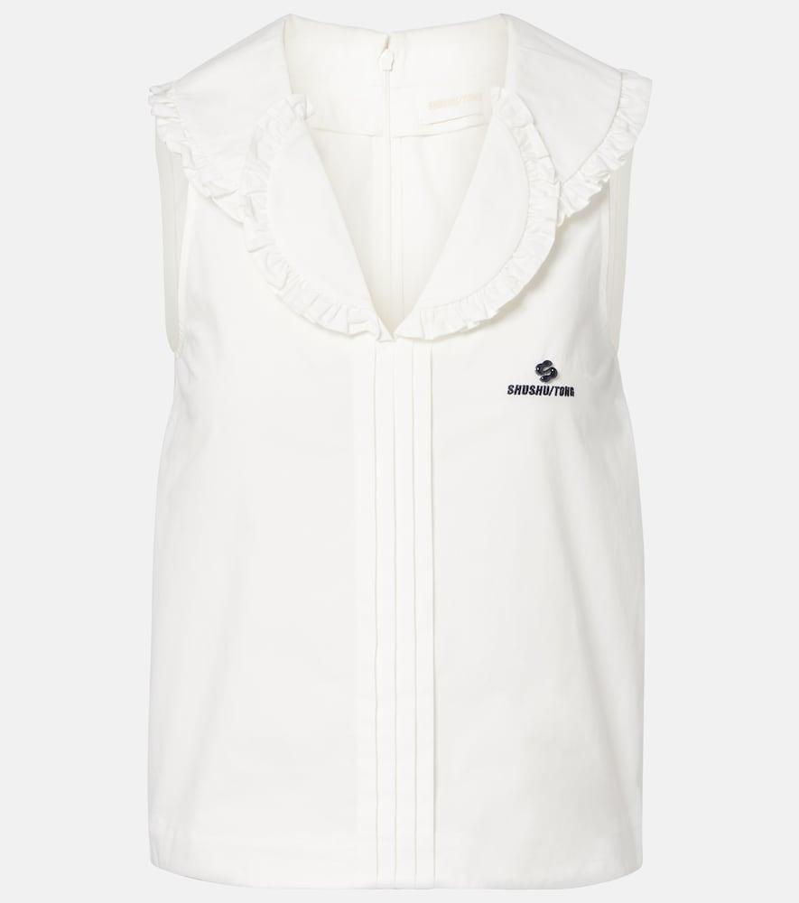 shushu/tong ruffled cotton top