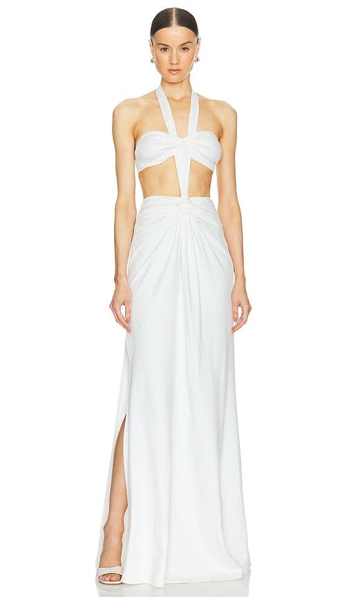 sid neigum bandeau knot knit dress in cream. - size l (also in xl)