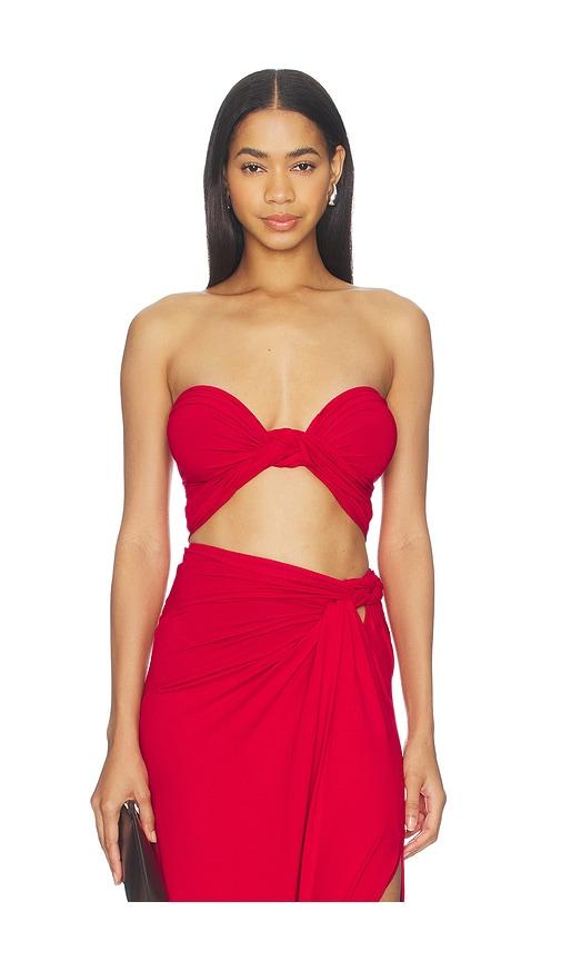 sid neigum braid bandeau top in red. - size l (also in xs, s, m)