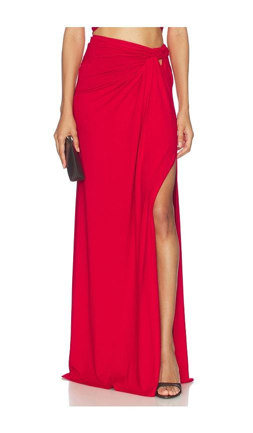 sid neigum braid skirt in red. - size l (also in xs, s, m)