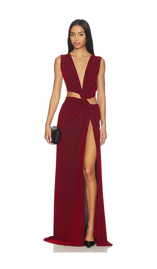 sid neigum triple loop knit dress in burgundy. - size m (also in xs)