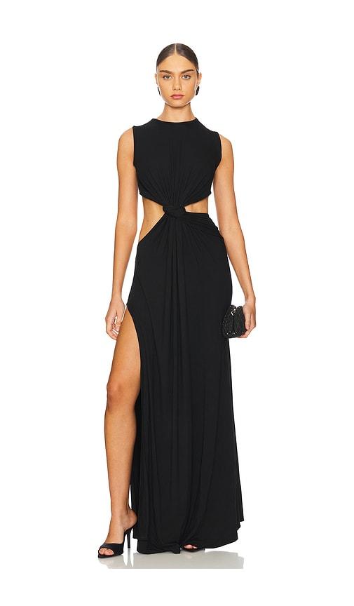 sid neigum twisted cutout maxi dress in black. - size l (also in m)