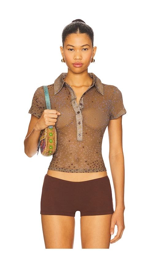siedres asne polo top in brown. - size l (also in m, xl)