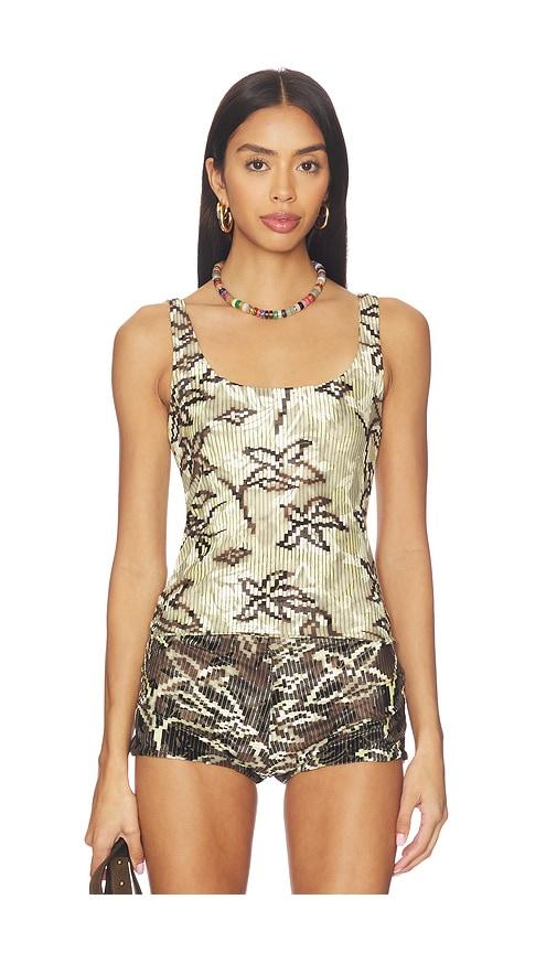 siedres cali top in cream, brown. - size l (also in m)