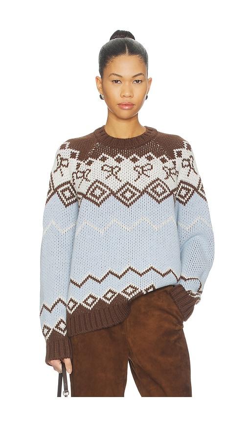 siedres celeste sweater in baby blue, brown. - size l (also in s, m)
