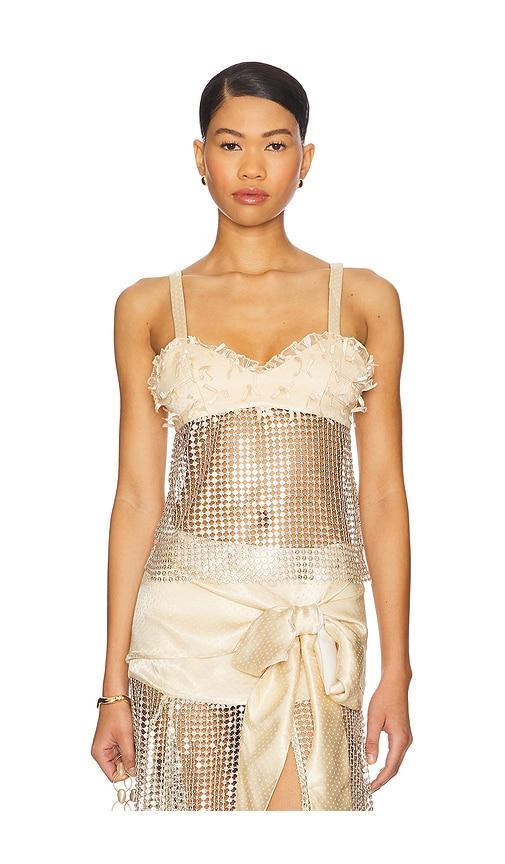 siedres locean top in cream,metallic silver. - size 36 (also in 38, 40, 42)
