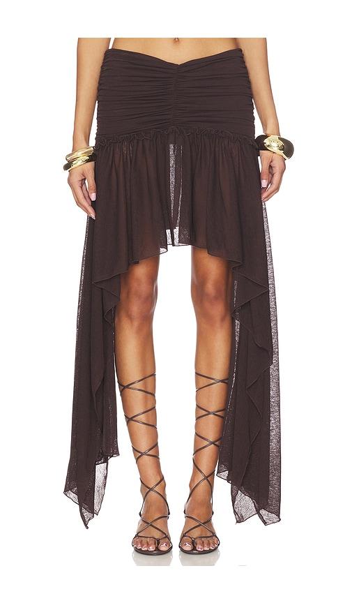 siedres pixie skirt in chocolate. - size l (also in xs, s, m)