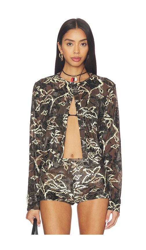 siedres poli cardigan in brown, green. - size l (also in m)
