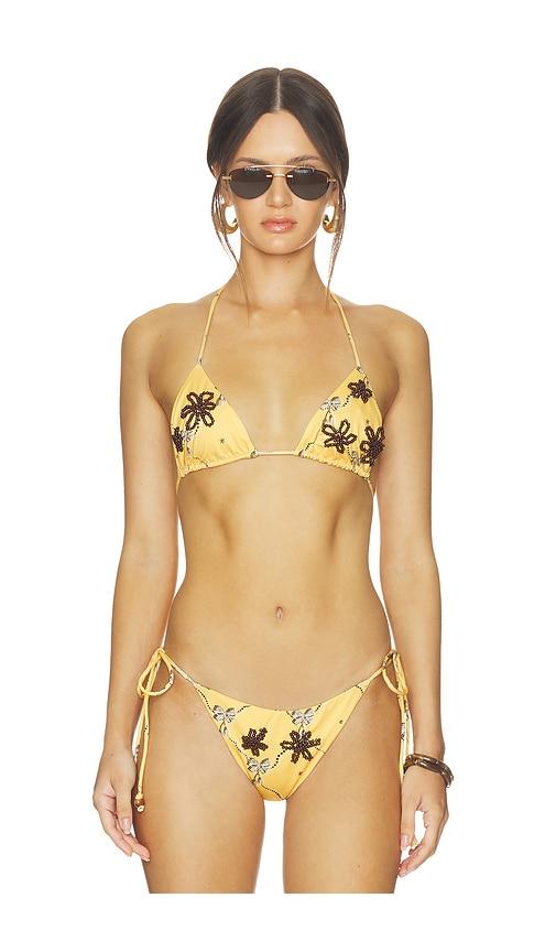 siedres rom bikini top in yellow. - size l (also in m, s, xs)