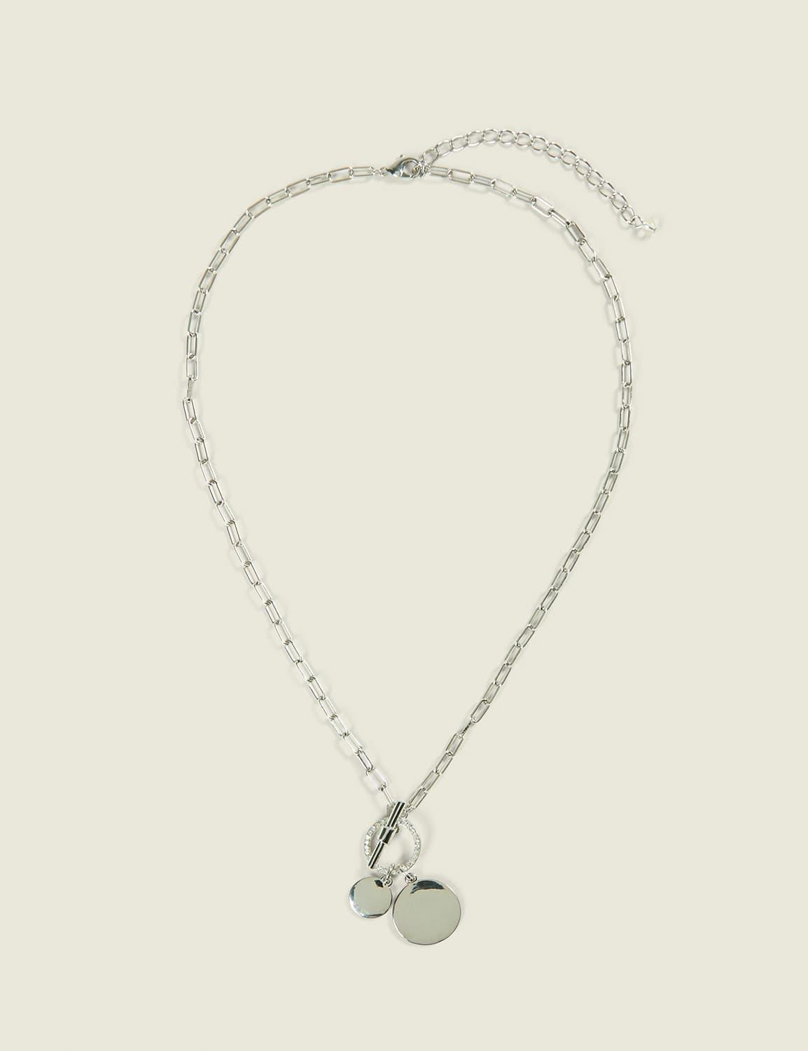 silver paperchain charm necklace