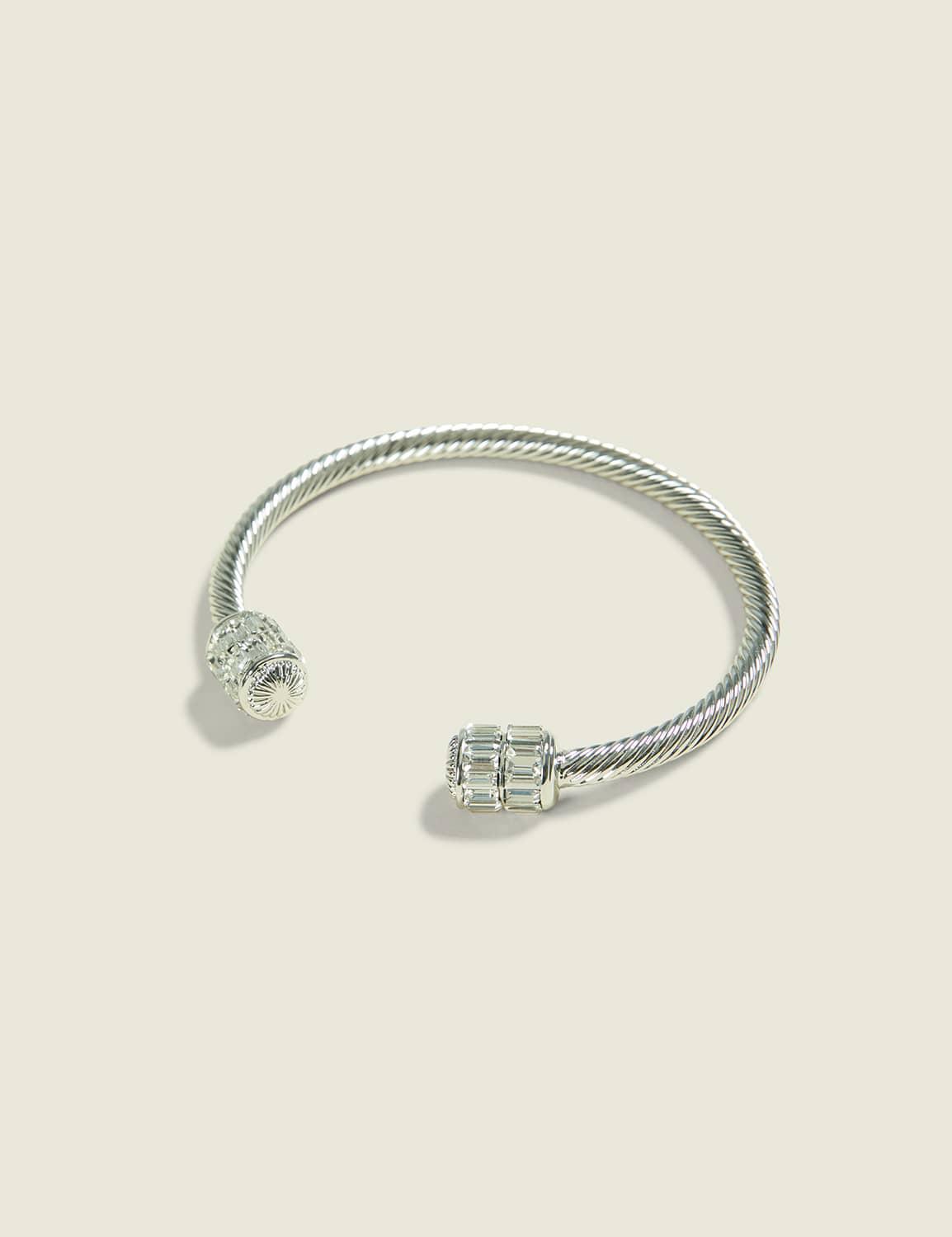 silvertone cable bracelet