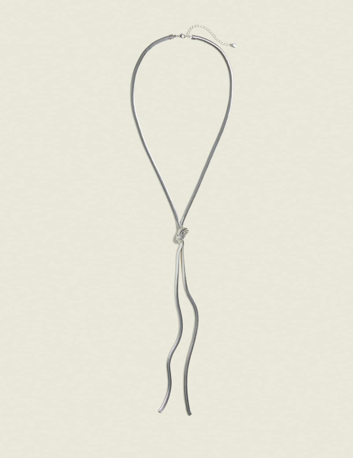 silvertone knot y-necklace