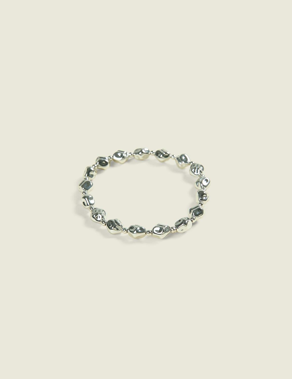silvertone square stretch bracelet
